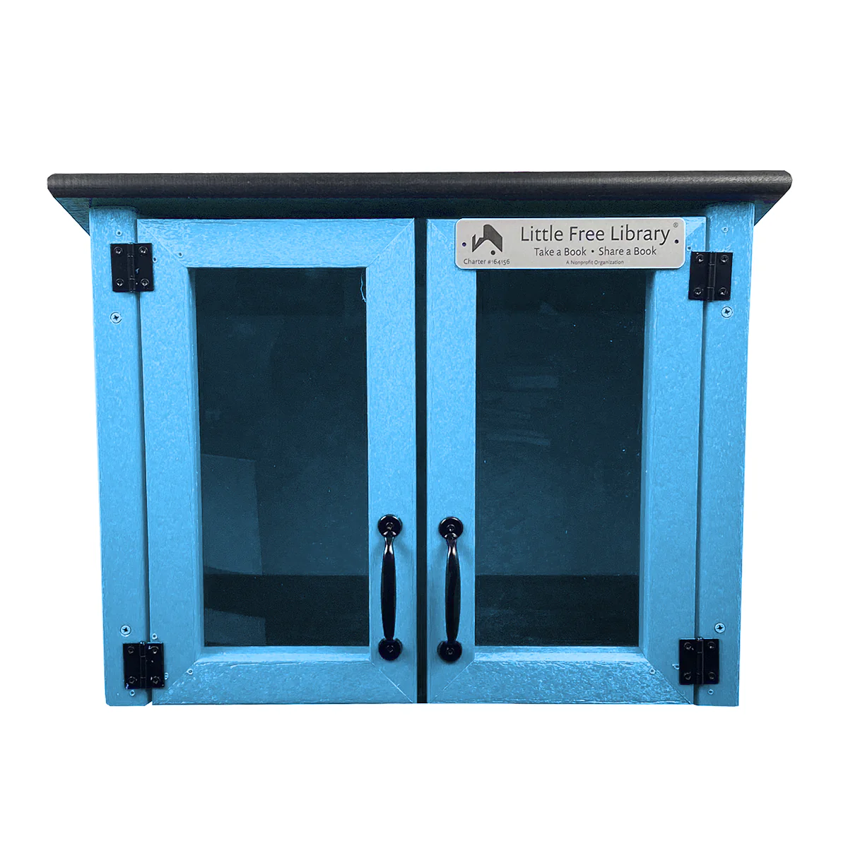 Composite Double Door Cottage Light Blue Little Free Library - Image 9