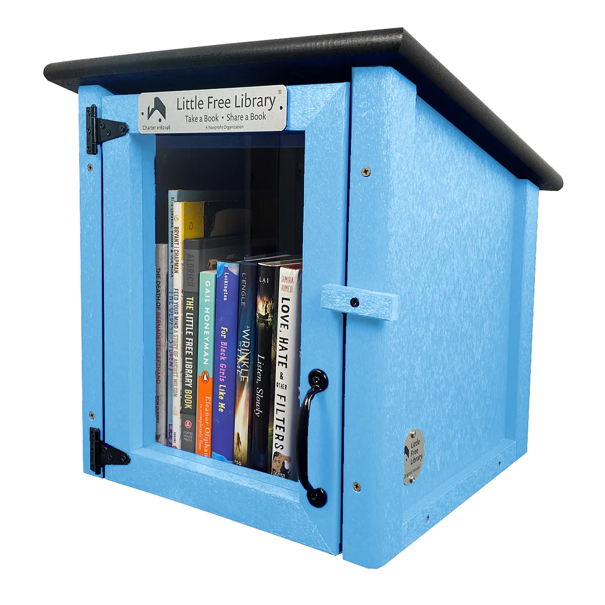 Composite One Story Light Blue Little Free Library - Image 3
