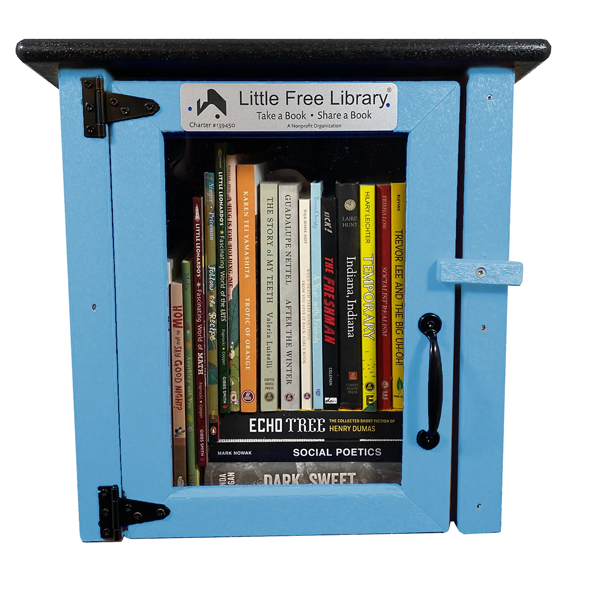 Composite One Story Light Blue Little Free Library - Image 4