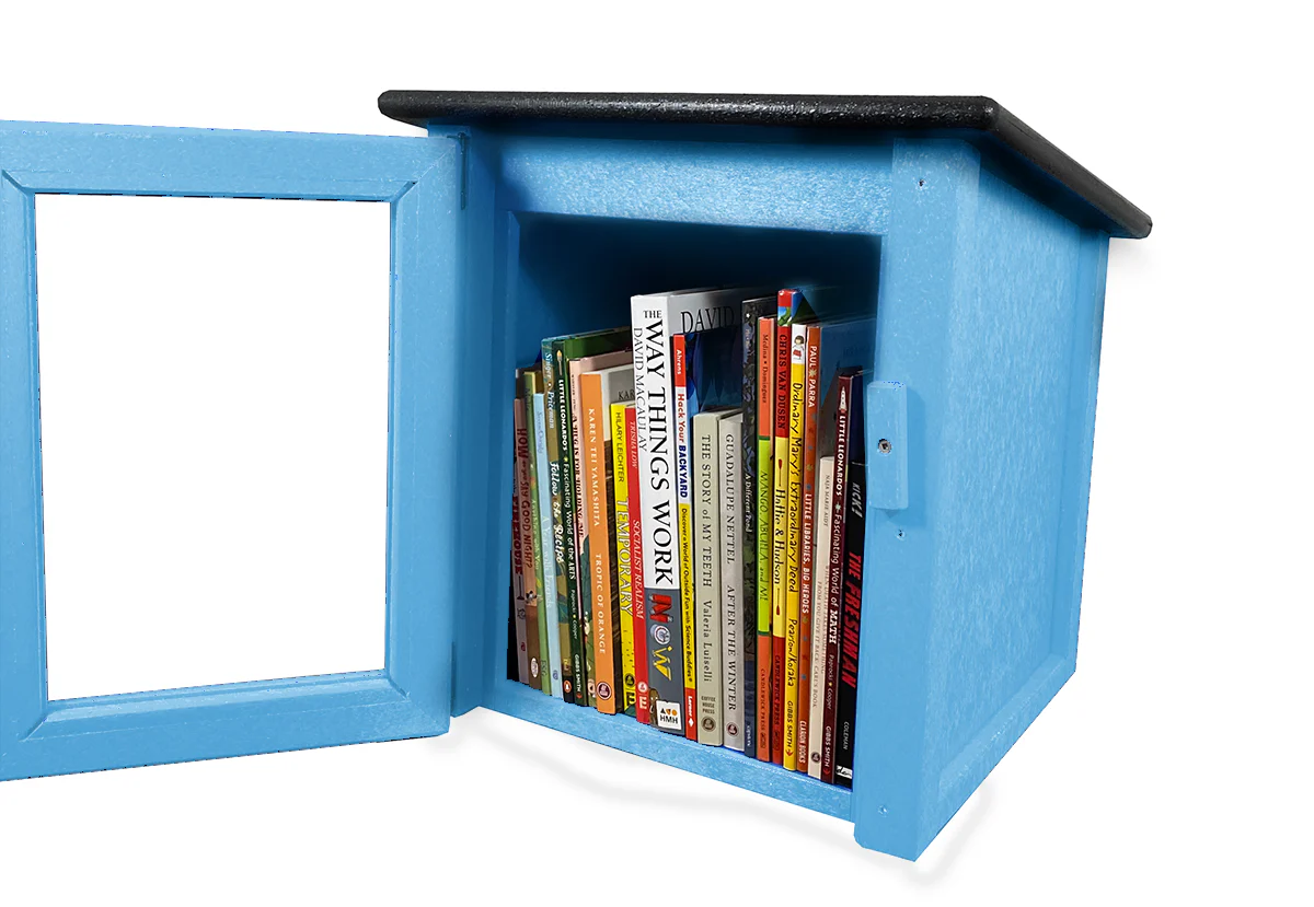 Composite One Story Light Blue Little Free Library - Image 7
