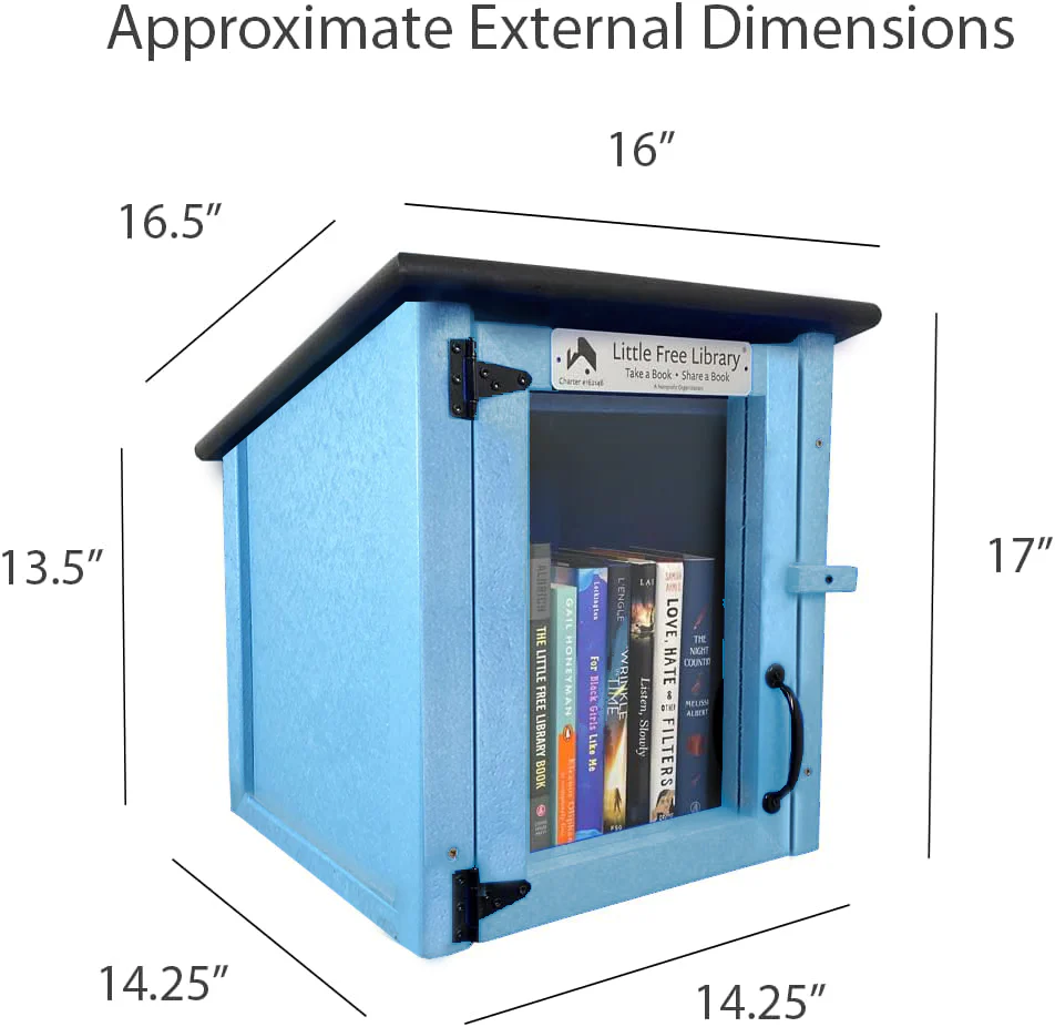 Composite One Story Light Blue Little Free Library - Image 8