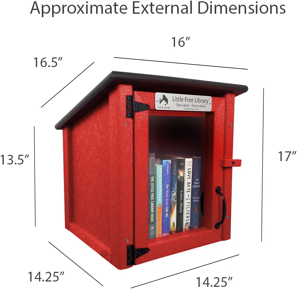Composite One Story Red Little Free Library - Image 9