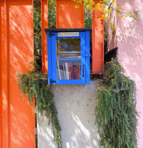 Composite Two Story Blue Little Free Library - Image 3