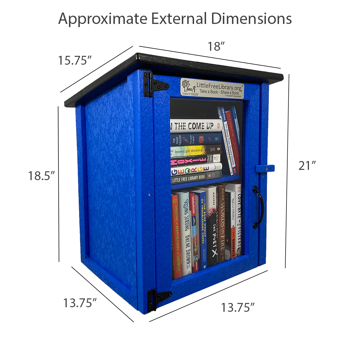 Composite Two Story Blue Little Free Library - Image 6