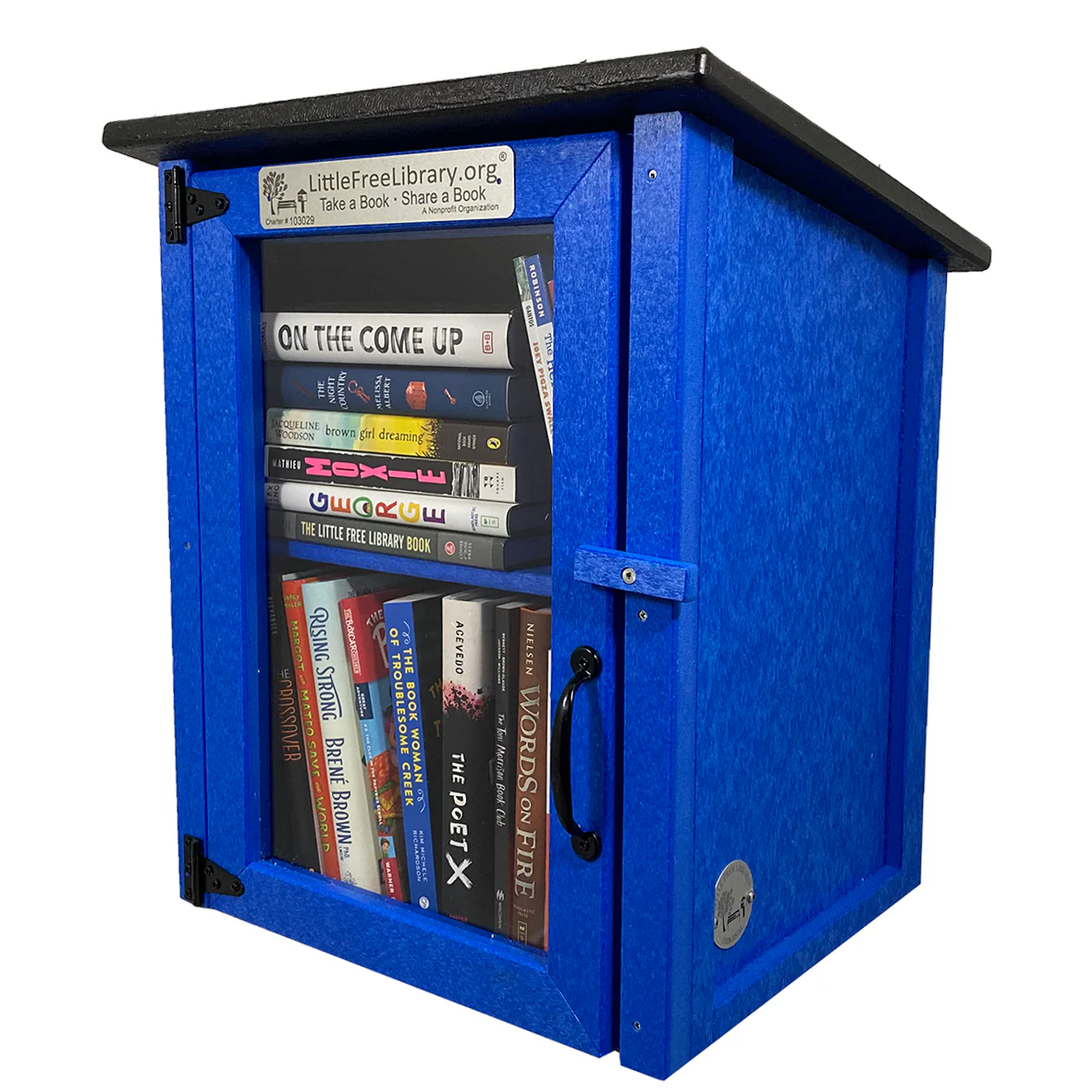 Composite Two Story Blue Little Free Library - Image 8