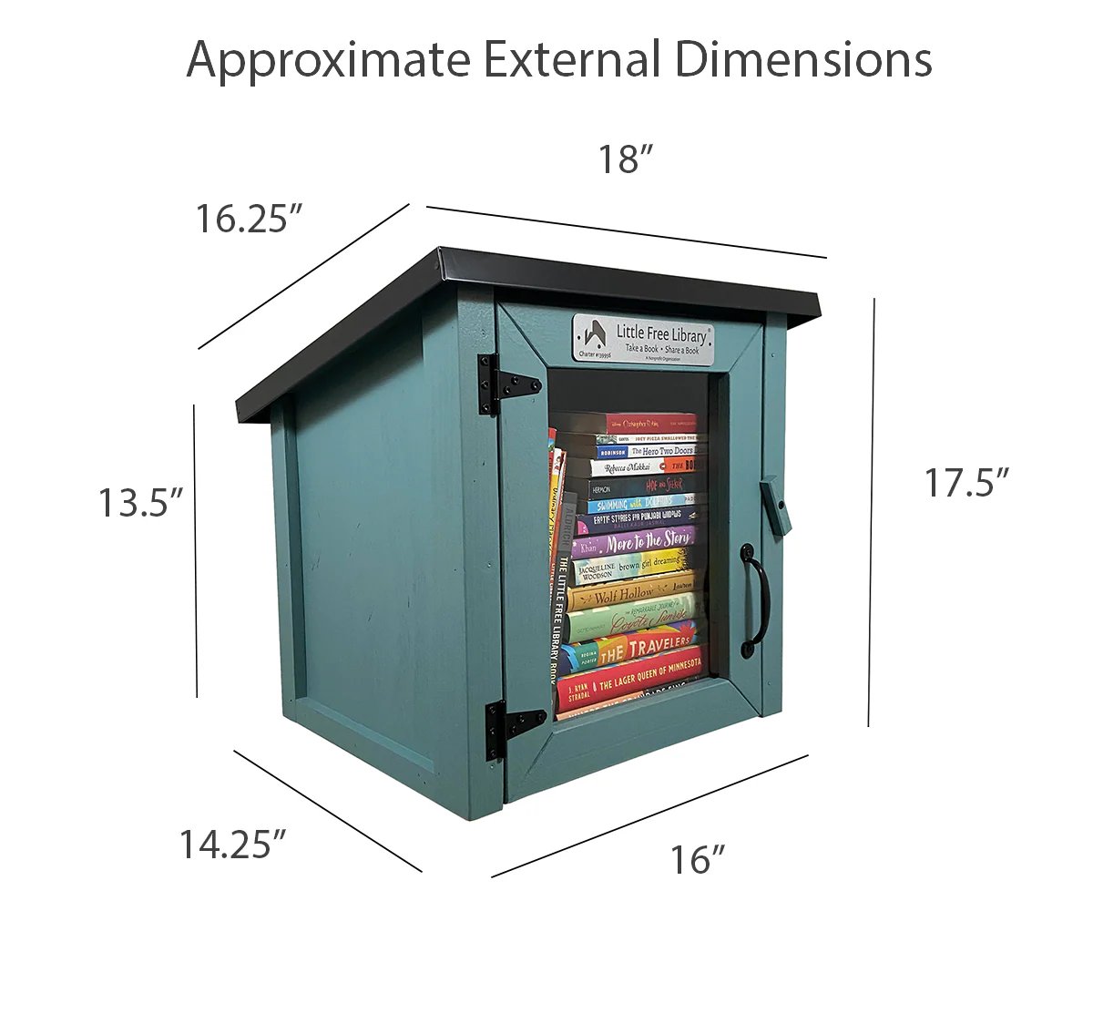Cottage Light Blue Little Free Library - Image 6