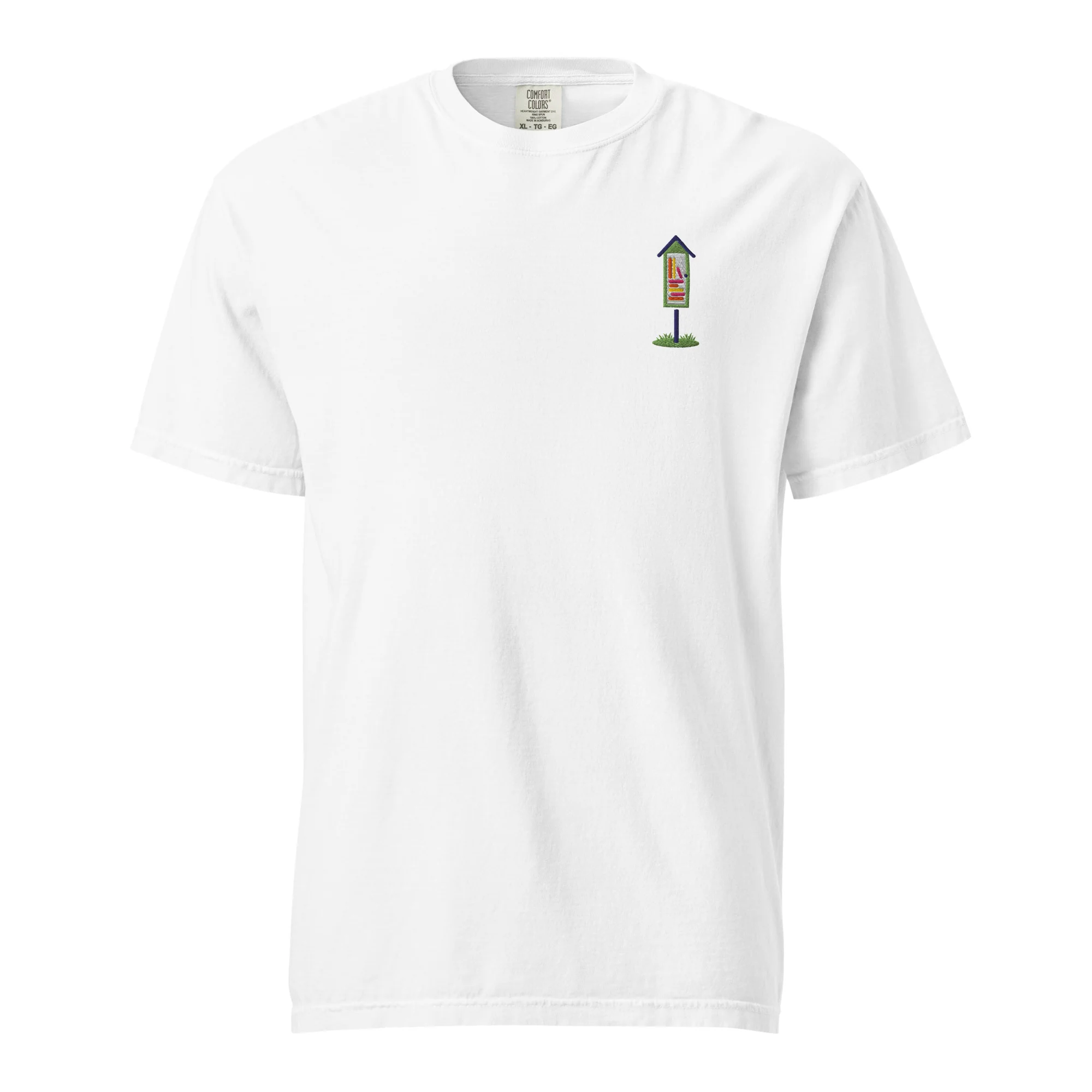 Embroidered Green Library Heavyweight Tee - Image 5